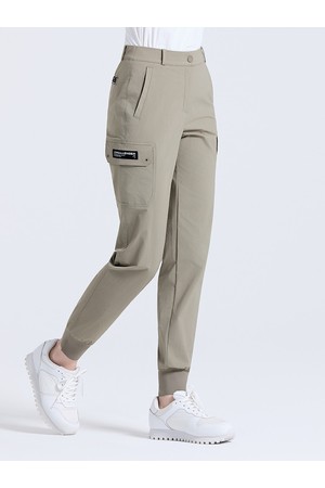 여성 슬림 카고 조거핏 팬츠 베이지_BEIGE-a