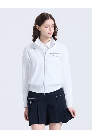 여성 지퍼 포인트 하이넥 블루종 자켓 화이트_WHITE-a