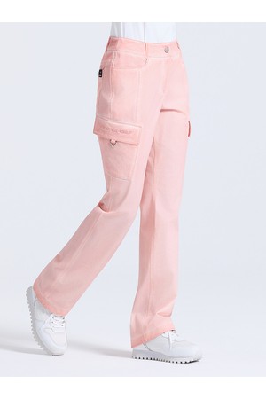 여성 언발란스 카고포켓 부츠컷 팬츠 핑크_PINK-a