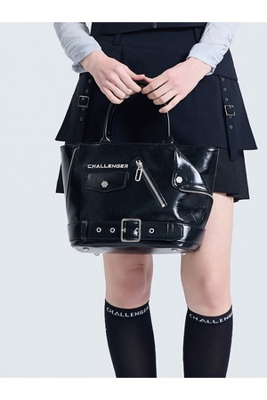 여성 라이더 버클 포인트 토트백 블랙_BLACK-a