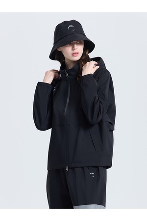 여성 레인쉴드 2WAY 소매 탈부착 레인 자켓 블랙_BLACK-a