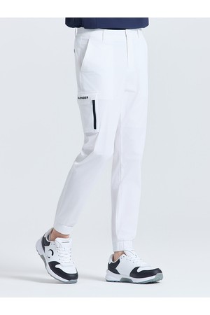 남성 카고 지퍼 아웃포켓 조거핏 팬츠 화이트_WHITE-a