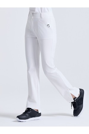 여성 슬릿 포인트 부츠컷 팬츠 화이트_WHITE-a