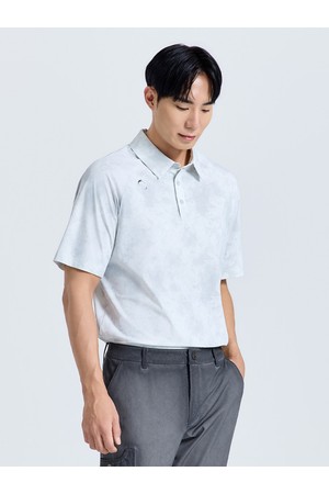 남성 코어플렉스 미스티 패턴 카라 반팔 티셔츠 아이스그레이_GREY-a