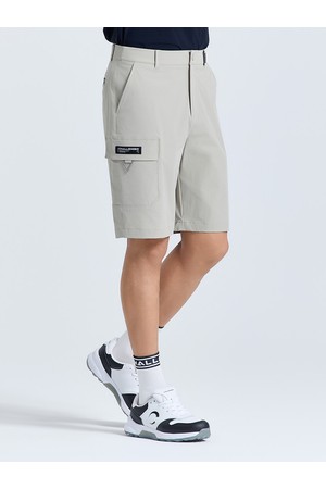 남성 베이직 원포켓 카고 하프 팬츠 베이지_BEIGE-a