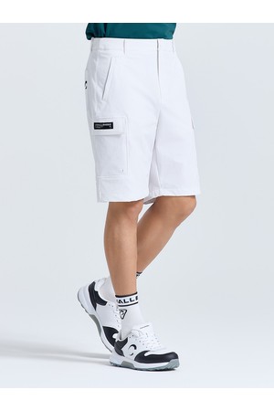 남성 베이직 카고 하프 팬츠 화이트_WHITE-a