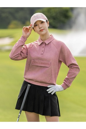 여성 코어플렉스 옴브레 카라 긴팔 티셔츠 인디핑크