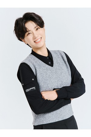 여성 레이어드 배색 브이넥 니트 베스트 그레이_GREY-a
