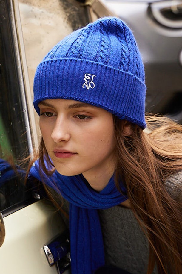 Studio & Parc - 모자 - (UNI) Monceau Cable Knit Beanie_Royal Blue