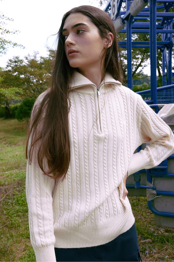 Studio & Parc - 스웨터 - (WOMEN) Monceau Half Zip-up Knit_Cream