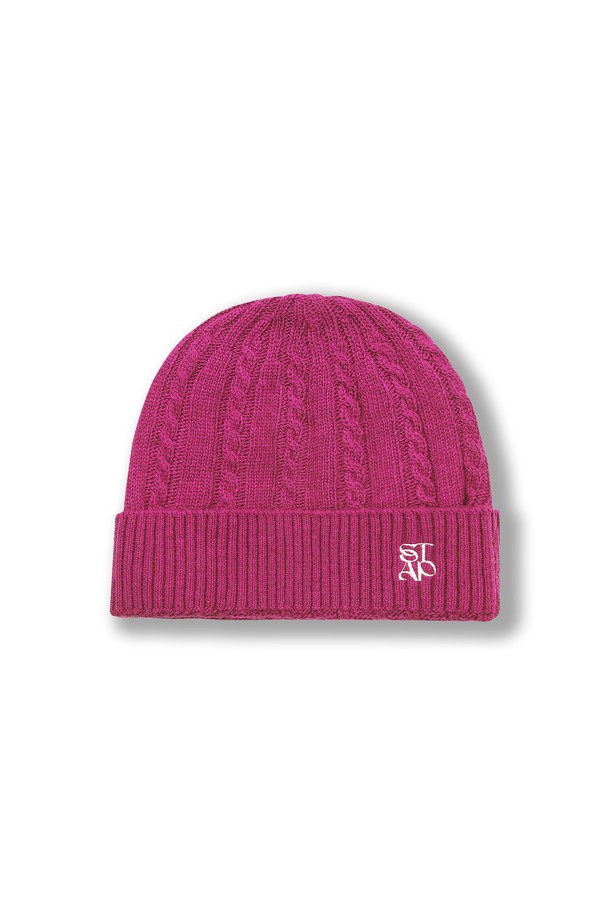 Studio & Parc - 모자 - (UNI) Monceau Cable Knit Beanie_Pink