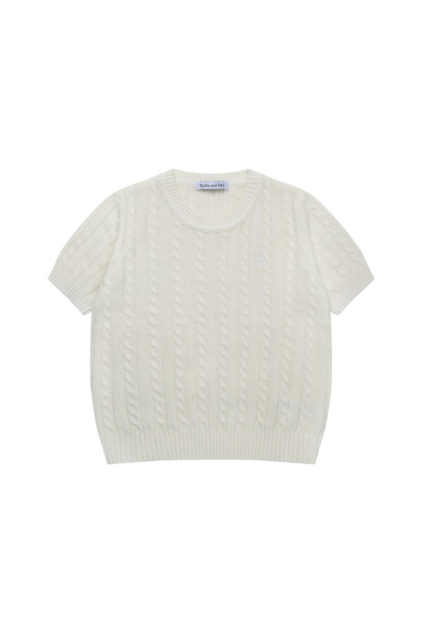 Studio & Parc - 스웨터 - (WOMEN) Monceau Cable Short Sleeve Knit_White