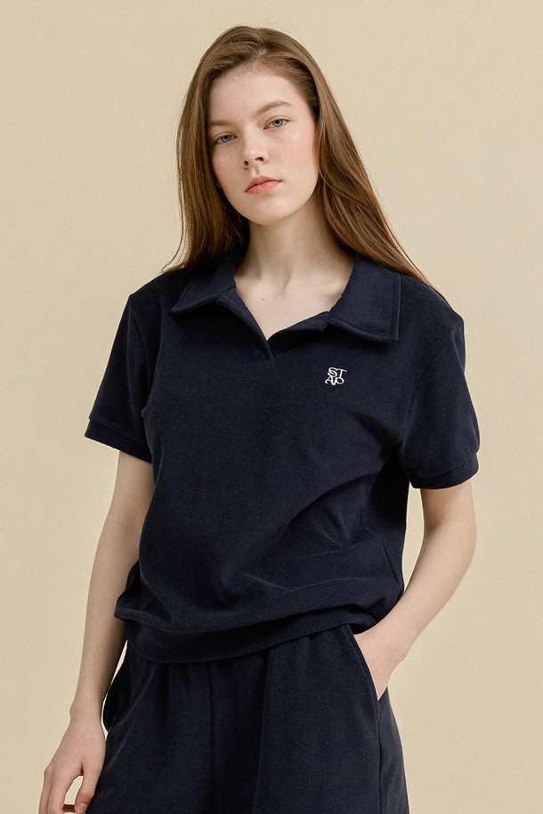 Studio & Parc - 반소매 티셔츠 - (WOMEN) Porquerolles Terry T-Shirt_Navy