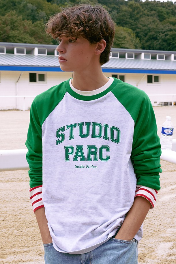 Studio & Parc - 긴팔티셔츠 - (MEN) Studio Parc Raglan Long Sleeve T-Shirt_Green