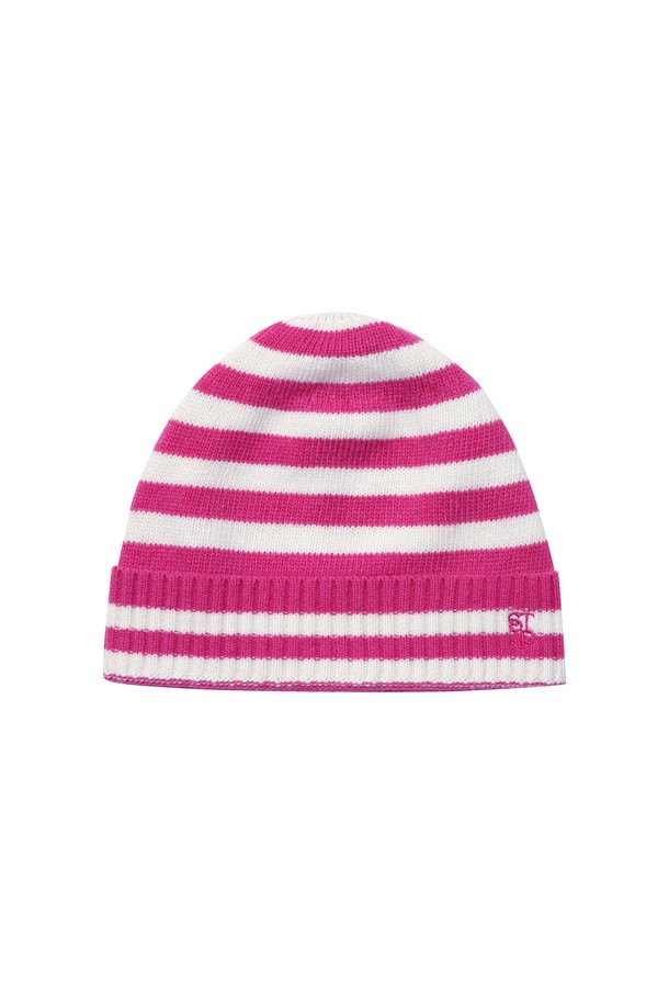 Studio & Parc - 모자 - (UNI) Stripe Wool Beanie_Pink