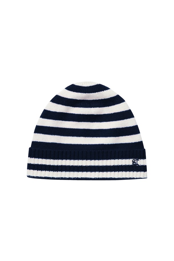 Studio & Parc - 모자 - (UNI) Stripe Wool Beanie_Navy