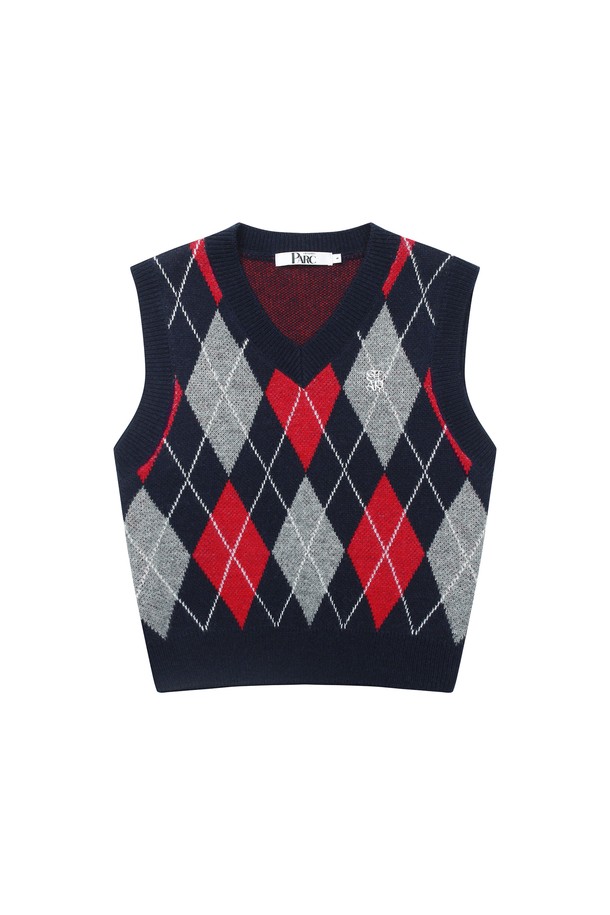 Studio & Parc - 베스트 - (UNI) Argyle Wool Knit Vest_Mix