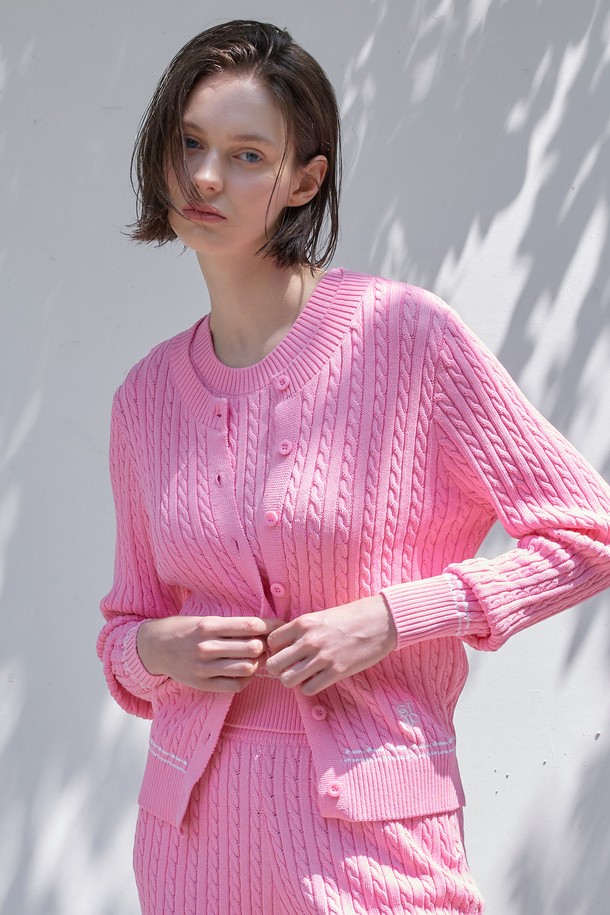 Studio & Parc - 가디건 - (WOMEN) Twisted knit Cardigan_Pink