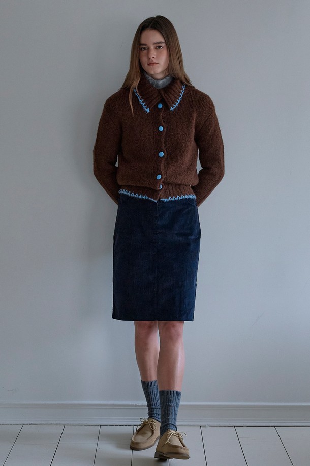 Studio & Parc - 미디스커트 - (WOMEN) Corduroy Banding Skirt_Navy