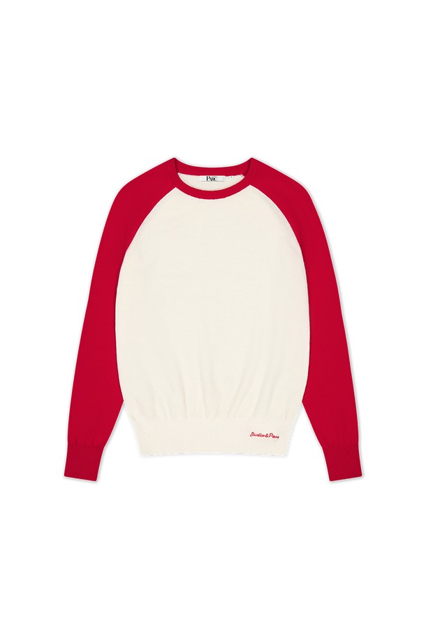 Studio & Parc - 스웨터 - (UNI) Raglan Color Wool Knit_Red