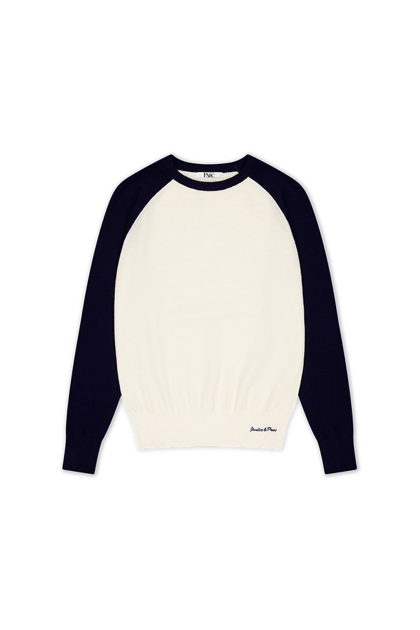 Studio & Parc - 스웨터 - (UNI) Raglan Color Wool Knit_Navy