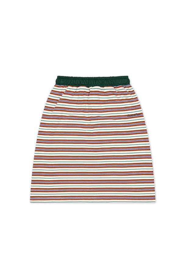 Studio & Parc - 미디스커트 - (WOMEN) Multi Stripe Jersey Skirt_Green