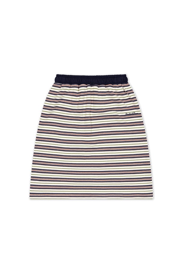 Studio & Parc - 미디스커트 - (WOMEN) Multi Stripe Jersey Skirt_Navy