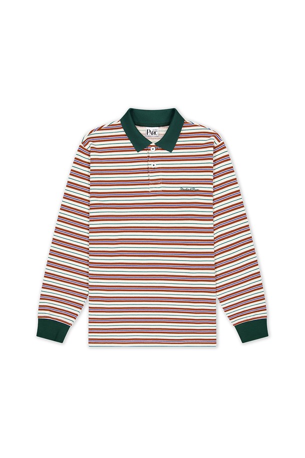 Studio & Parc - 긴소매 티셔츠 - (WOMEN) Multi Stripe Collar T-Shirt_Green