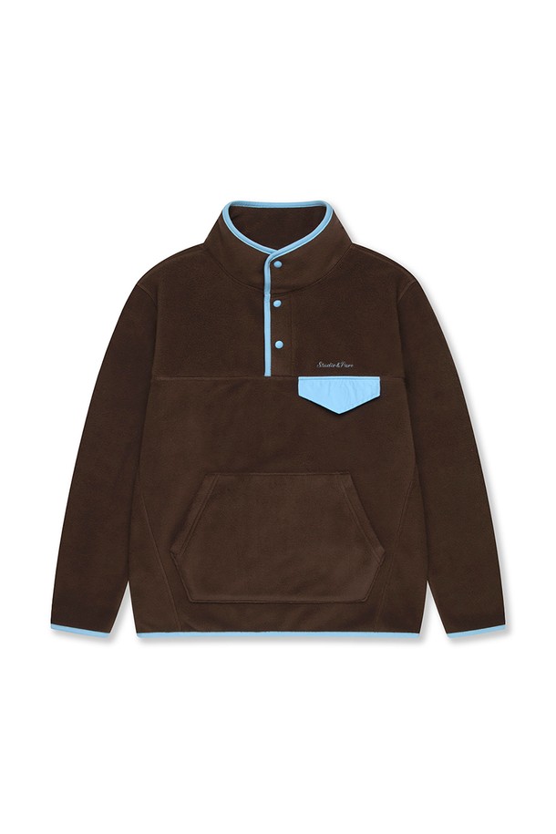 Studio & Parc - 긴팔티셔츠 - (UNI) Fleece Button Sweatshirt_Brown