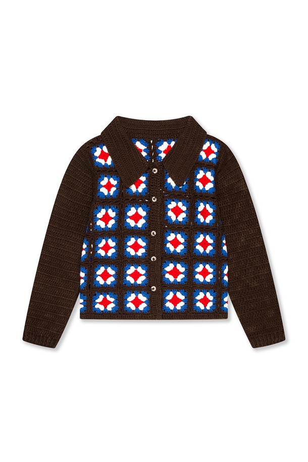 Studio & Parc - 가디건 - (WOMEN) Crochet knit Cardigan_Brown