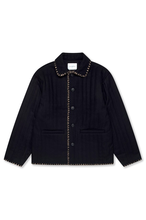 Studio & Parc - 자켓 - (WOMEN) Needlework Wool Quilting Jacket_Navy