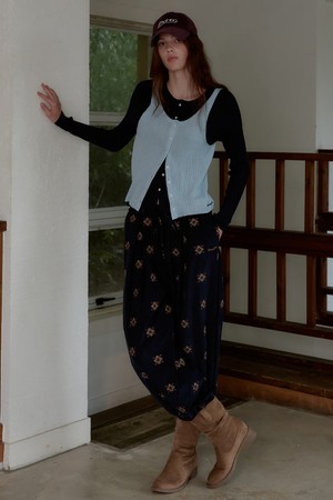 Ethnic Corduroy Wide Pants_Navy_NAVY-a