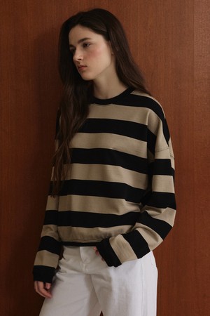 Big Striped T-Shirt_Beige_BEIGE-a