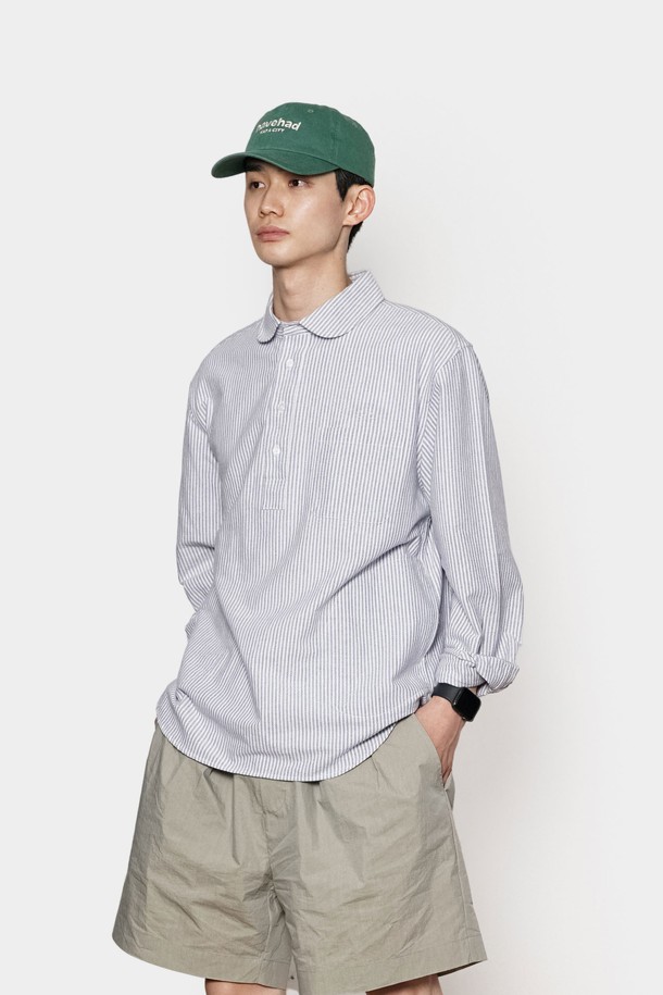 HAVE HAD - 긴팔셔츠 - [HAVEHAD] STRIPE PULL-OVER SHIRTS Men (BLUE)