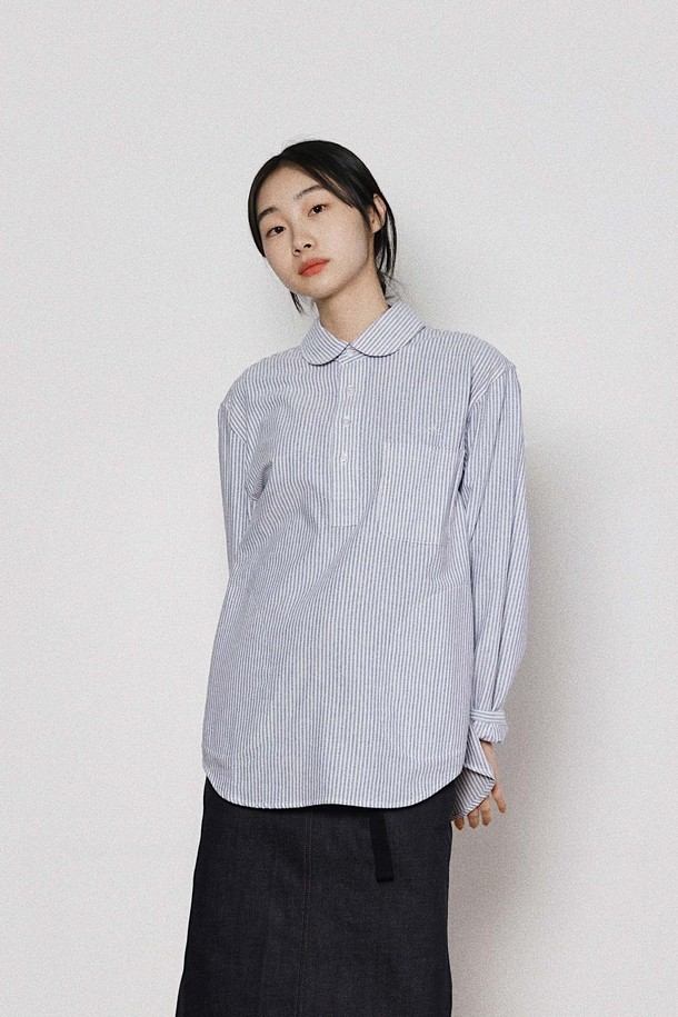 HAVE HAD - 셔츠 - [HAVEHAD] STRIPE PULL-OVER SHIRTS Women(BLUE)