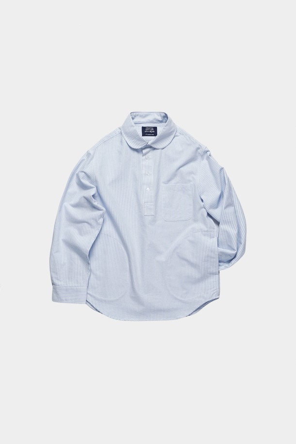 HAVE HAD - 긴팔셔츠 - [HAVEHAD] STRIPE PULL-OVER SHIRTS Men (LIGHT BLUE)