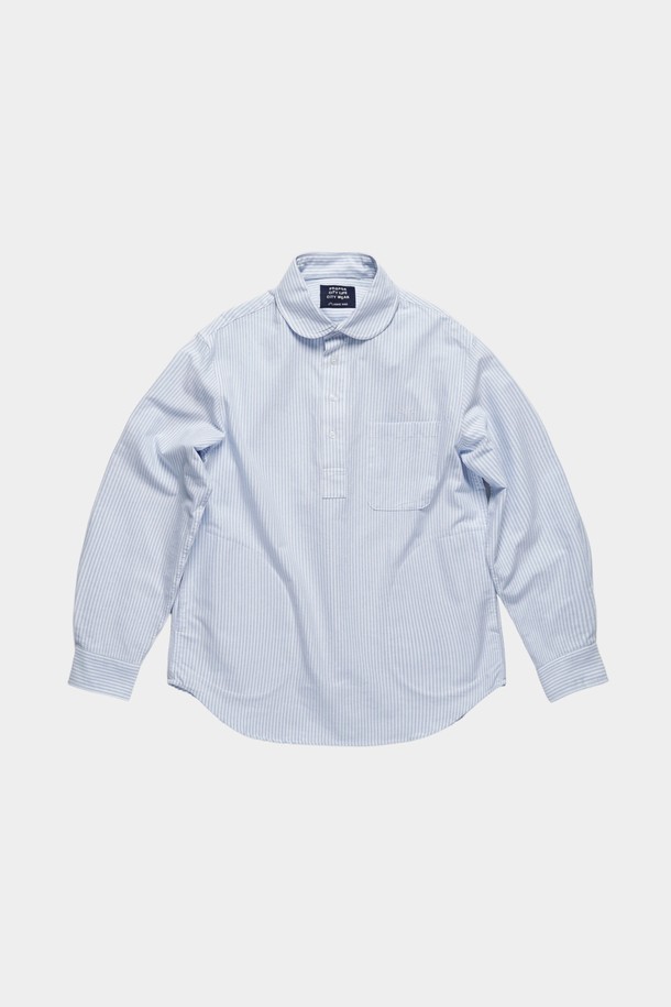 HAVE HAD - 긴팔셔츠 - [HAVEHAD] STRIPE PULL-OVER SHIRTS Men (LIGHT BLUE)