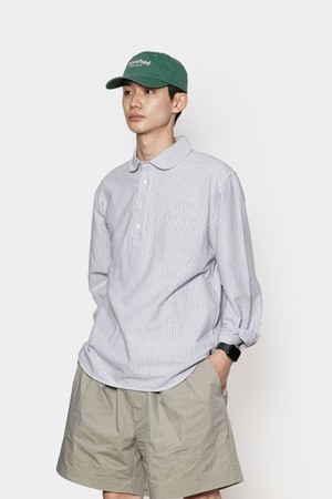 [HAVEHAD] STRIPE PULL-OVER SHIRTS Men (BLUE)