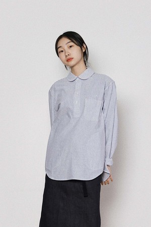 [HAVEHAD] STRIPE PULL-OVER SHIRTS Women(BLUE)