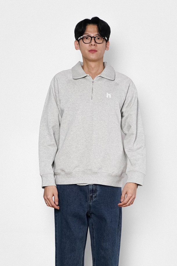 HAVE HAD - 스웨트셔츠 - Relax Side-pocket Half Zip-up MTM Men(GREY)