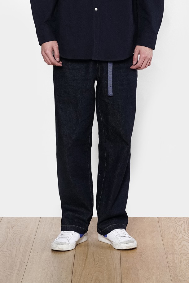 HAVE HAD - 데님 - City Worker Denim Belted Pants Men(Denim Blue)