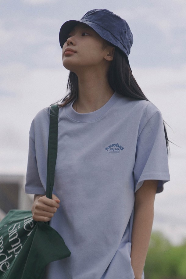 HAVE HAD - 반소매 티셔츠 - Havehad Basic Logo T-shirts Women (Light Blue)