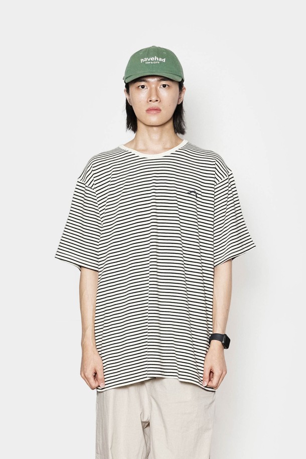 HAVE HAD - 반팔티셔츠 - HVHD Logo Stripe T-shirts Men(Black)