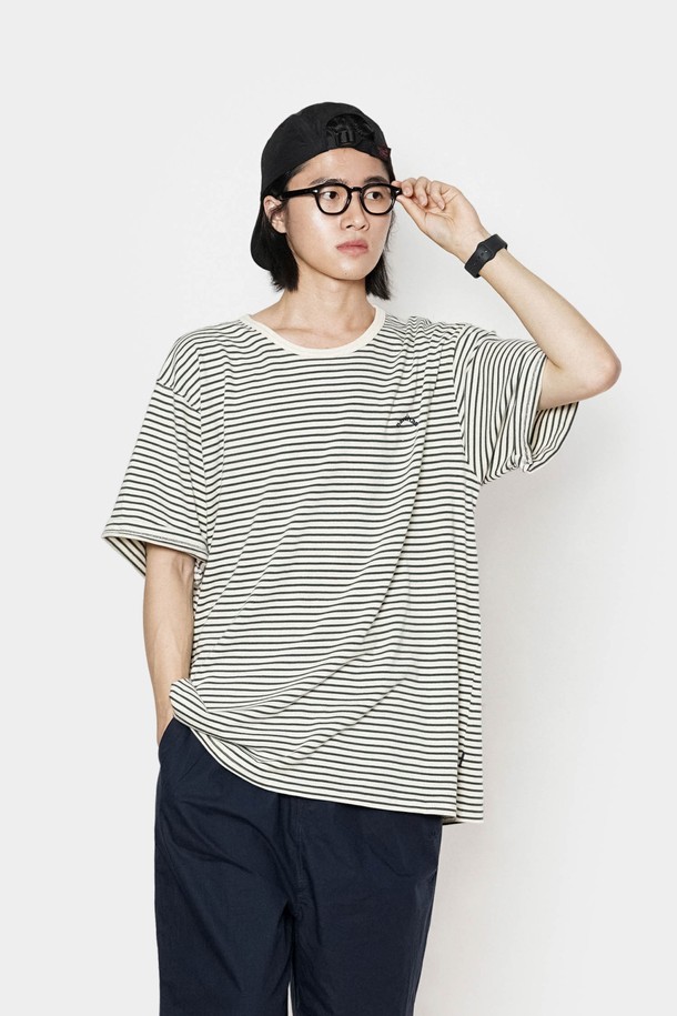 HAVE HAD - 반팔티셔츠 - HVHD Logo Stripe T-shirts Men(Green)