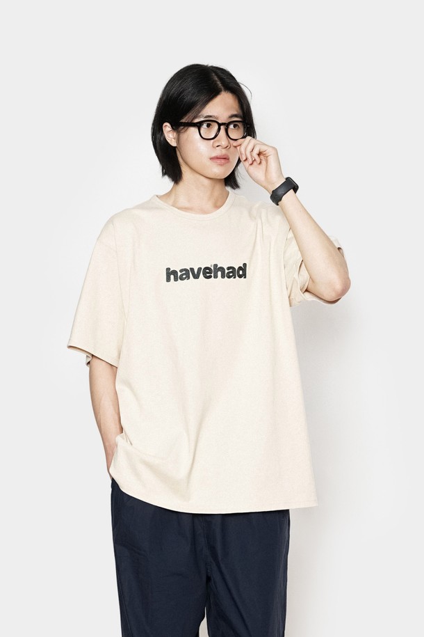 HAVE HAD - 반팔티셔츠 - Heavy Cotton Cassic Logo T-shirts Men(Beige)