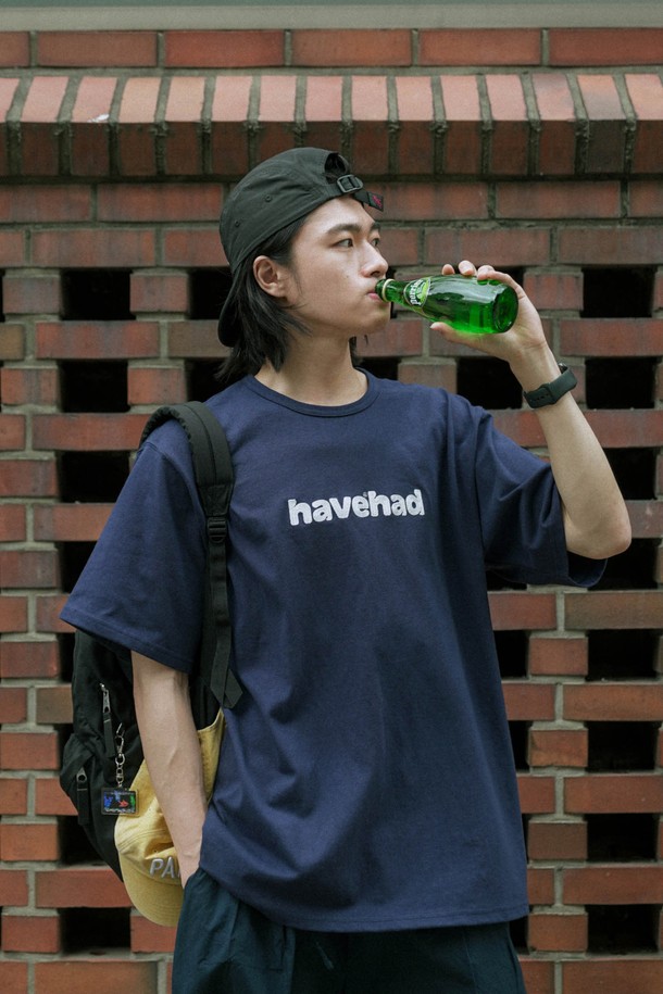 HAVE HAD - 반팔티셔츠 - Heavy Cotton Cassic Logo T-shirts Men(Navy)