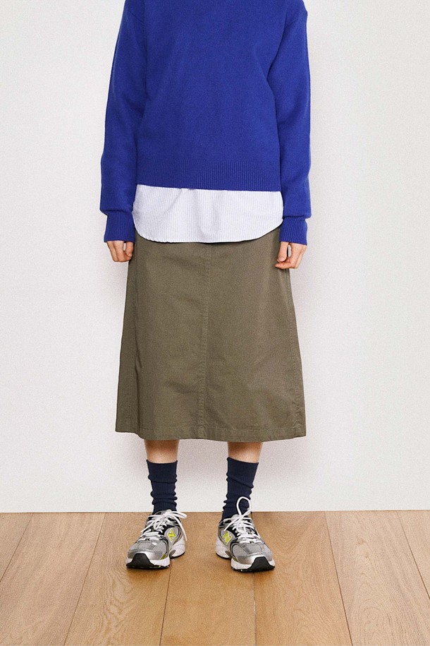 HAVE HAD - 롱스커트 - City Worker Fatigue Skirt(Olive)