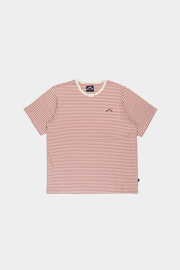 HAVE HAD - 반팔티셔츠 - HVHD Logo Stripe T-shirts Men(Red)