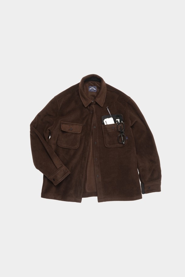 HAVE HAD - 셔츠 - Warm Pocket Fleece Shirts Men(Brown)