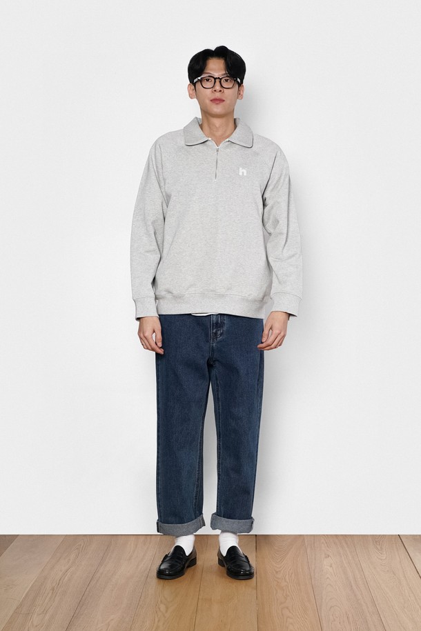 HAVE HAD - 스웨트셔츠 - Relax Side-pocket Half Zip-up MTM Men(GREY)